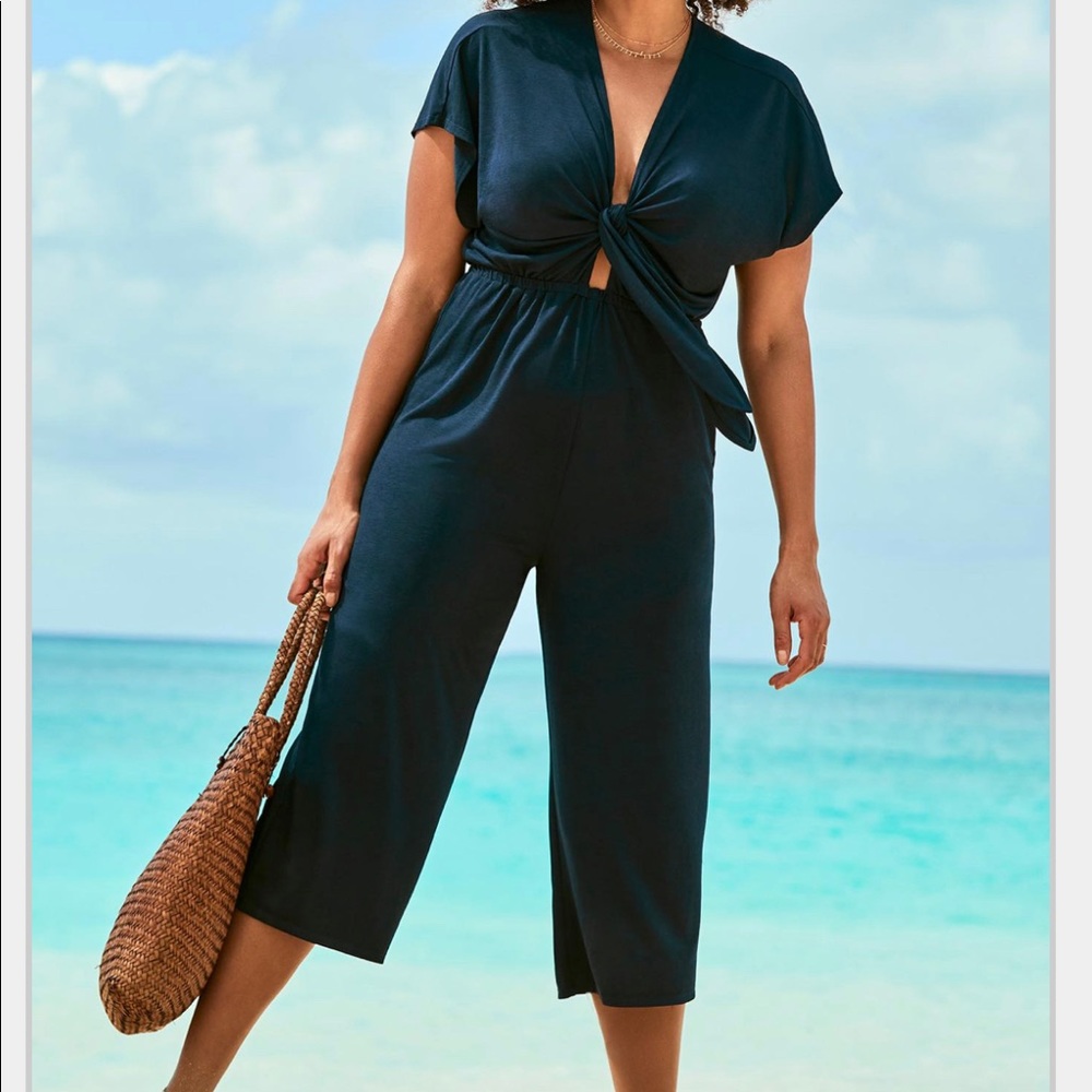 Tie front jumpsuit